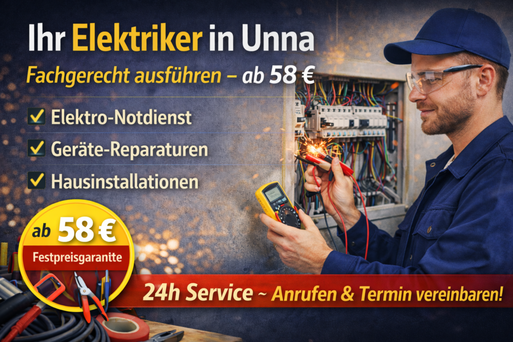 Elektriker unna fachgerecht ausführen – ab 58 €