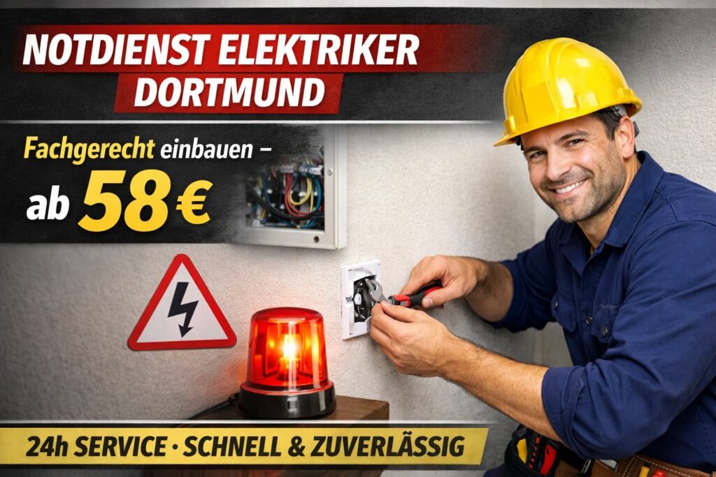 Notdienst elektriker dortmund fachgerecht einbauen – ab 58 €