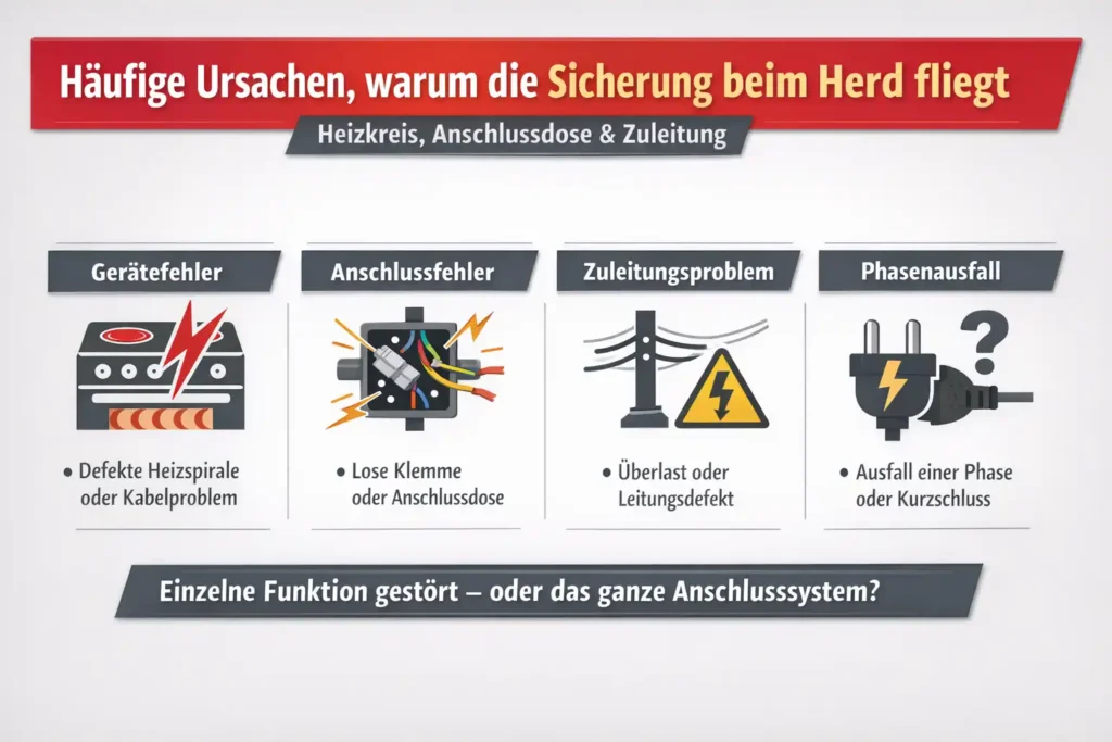 Häufige Ursachen, warum die Sicherung fliegt bei Herd – von Heizkreis bis Anschlussdose