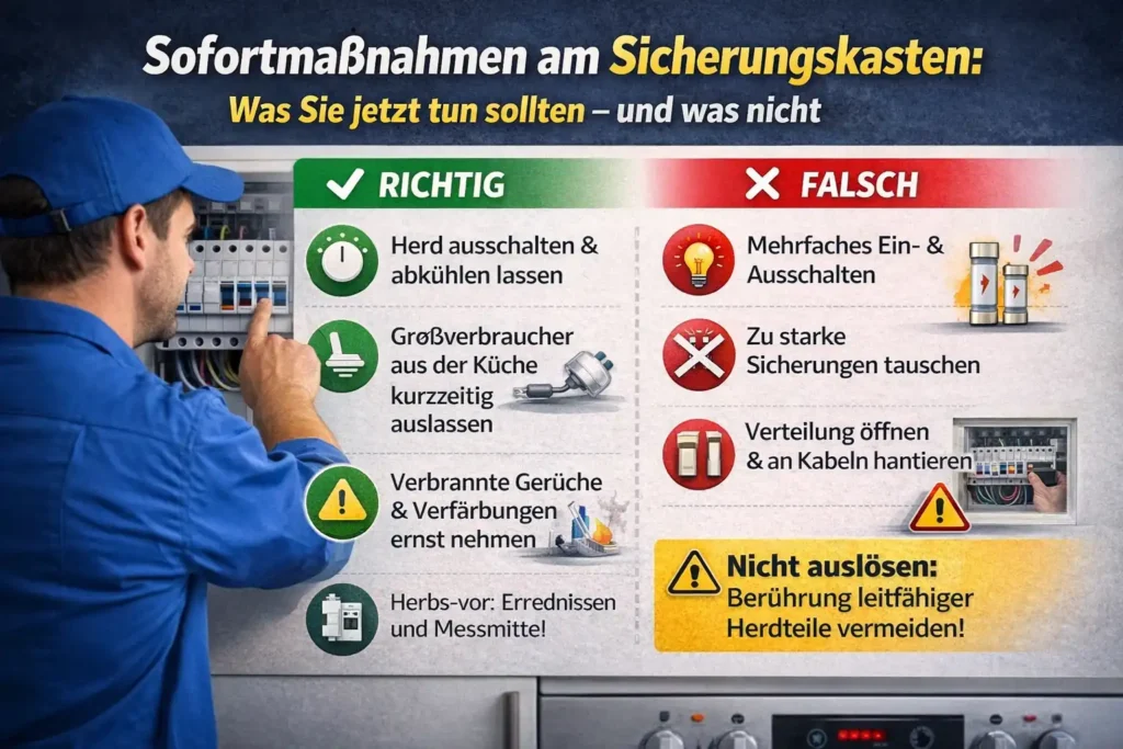 Sofortmaßnahmen am Sicherungskasten: Was Sie jetzt tun sollten – und was nicht