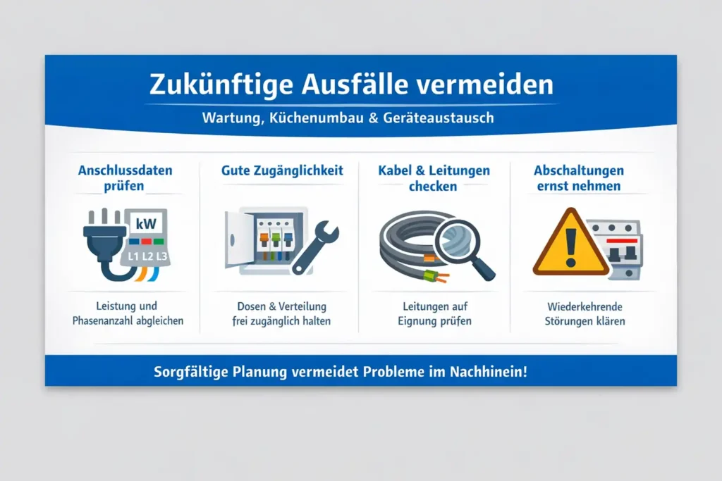 Wie Sie künftige Ausfälle vermeiden: Wartung, Küchenumbau, Geräteaustausch und sichere Planung