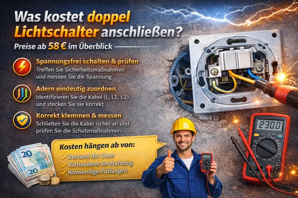 Was kostet doppel lichtschalter anschließen? Preise ab 58 € im Überblick