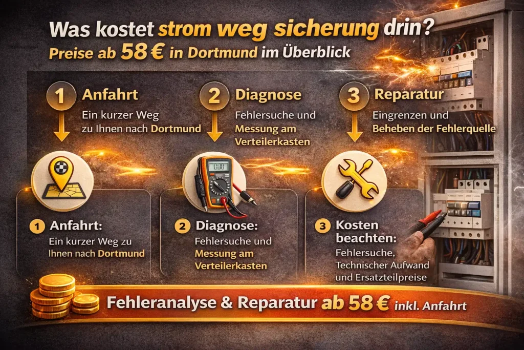 Was kostet strom weg sicherung drin Preise ab 58 € in Dortmund im Überblick