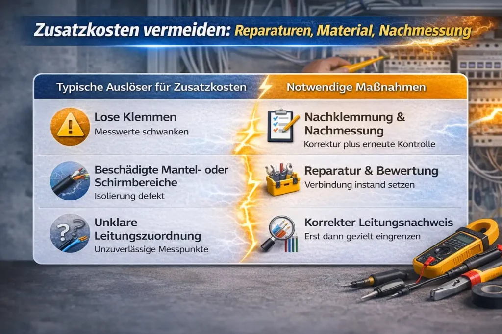 Zusatzkosten vermeiden: Reparaturen, Material, Nachmessung