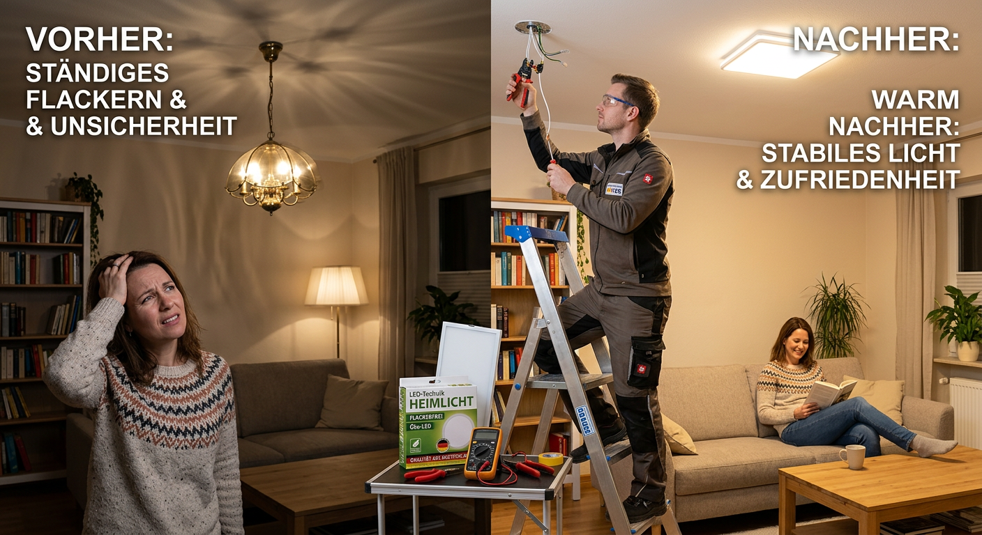 licht flackert im haus