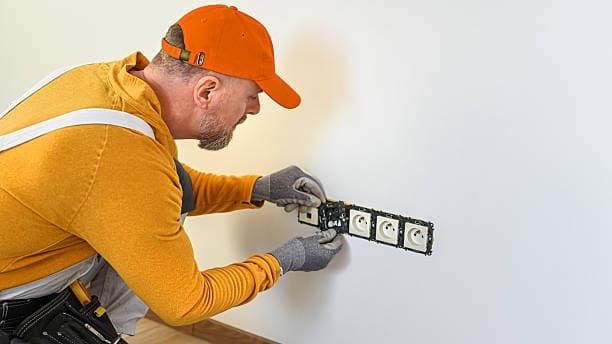 Ein erfahrener Elektriker installiert den Lichtschalter sicher und professionell.