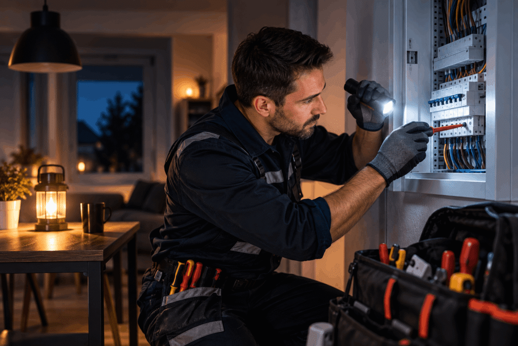 Professioneller Elektriker bei Stromausfall in Dortmund Aplerbeck